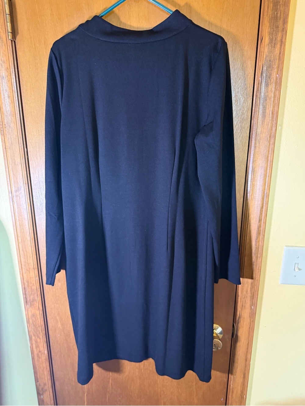 Talbots Black Long Sleeve Shift Dress with Gold Buttons - Picture 6 of 6